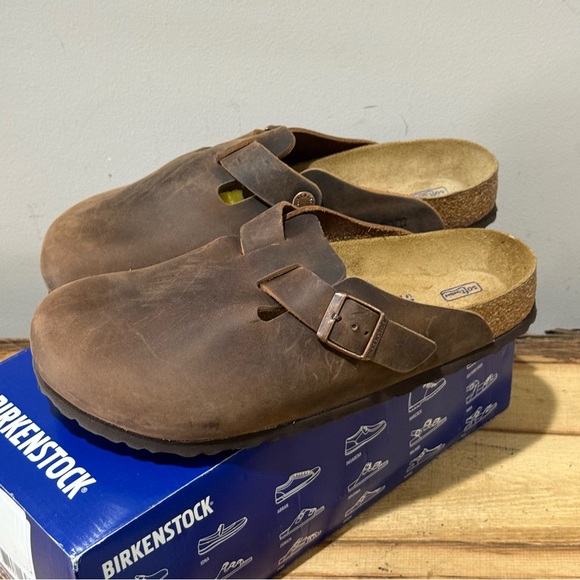 Birkenstock Boston Oiled Leather Brown Leather Clogs 40/9-9.5 Regular - Picture 2 of 14